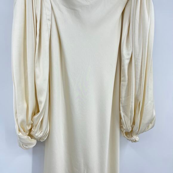 Significant Other | Danika Off Shoulder Dress in Cream Satin Maxi M US 6 - Picture 6 of 15